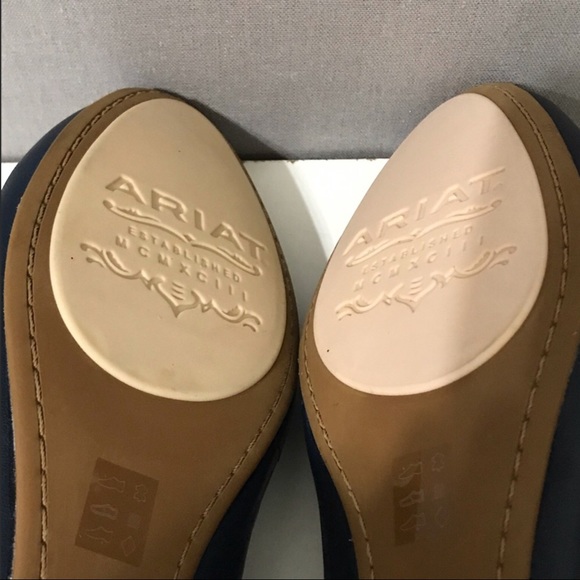 Ariat Navy Blue Audrey Leather Ballet Flat - Picture 4 of 6